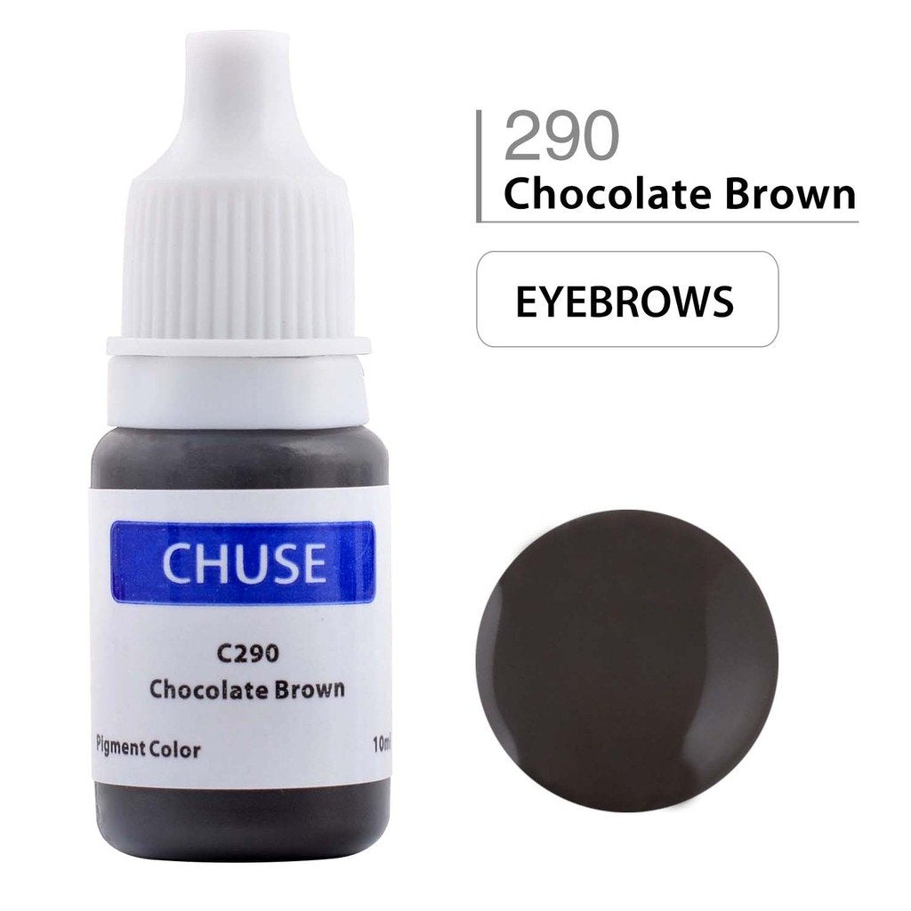 CHUSE Microblading Ink Chocolate Brown 0.35oz / 10ml — Permanent Makeup Pigment for Brows & Eyeliner (C290)