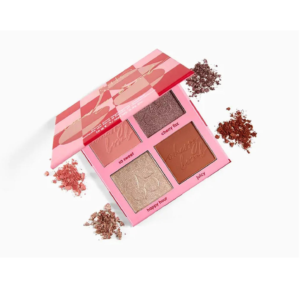 CIATE LONDON Cherry Bomb Blush & Highlighter Palette – Light Medium (4 Shades)