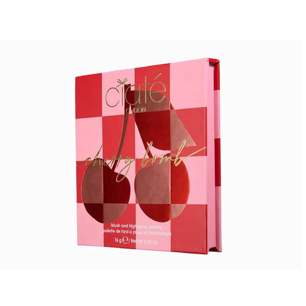 CIATE LONDON Cherry Bomb Blush & Highlighter Palette – Light Medium (4 Shades)