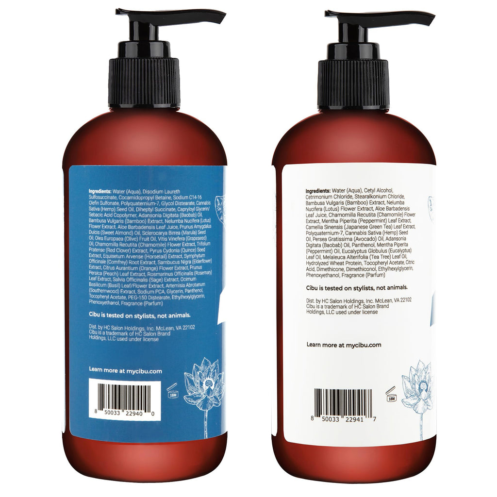 CIBU Balance Shampoo & Conditioner Bundle 90003 – Nutrient Rich, Sulfate-Free Duo for Hydrated, Shiny Hair | 2 x 11.83oz