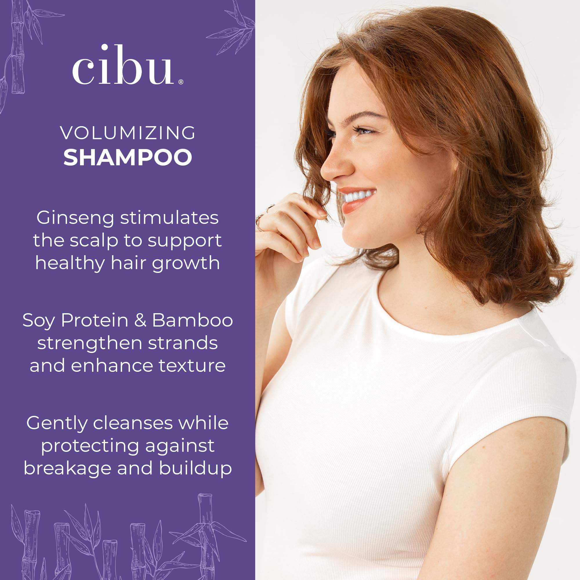 CIBU Volumizing Shampoo for Fine Hair – Hair Thickening & Anti-Breakage, 11.83oz