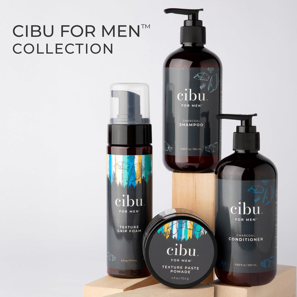 CIBU for Men Charcoal Shampoo – Deep Clean, Volume & Scalp Refresh – 12oz