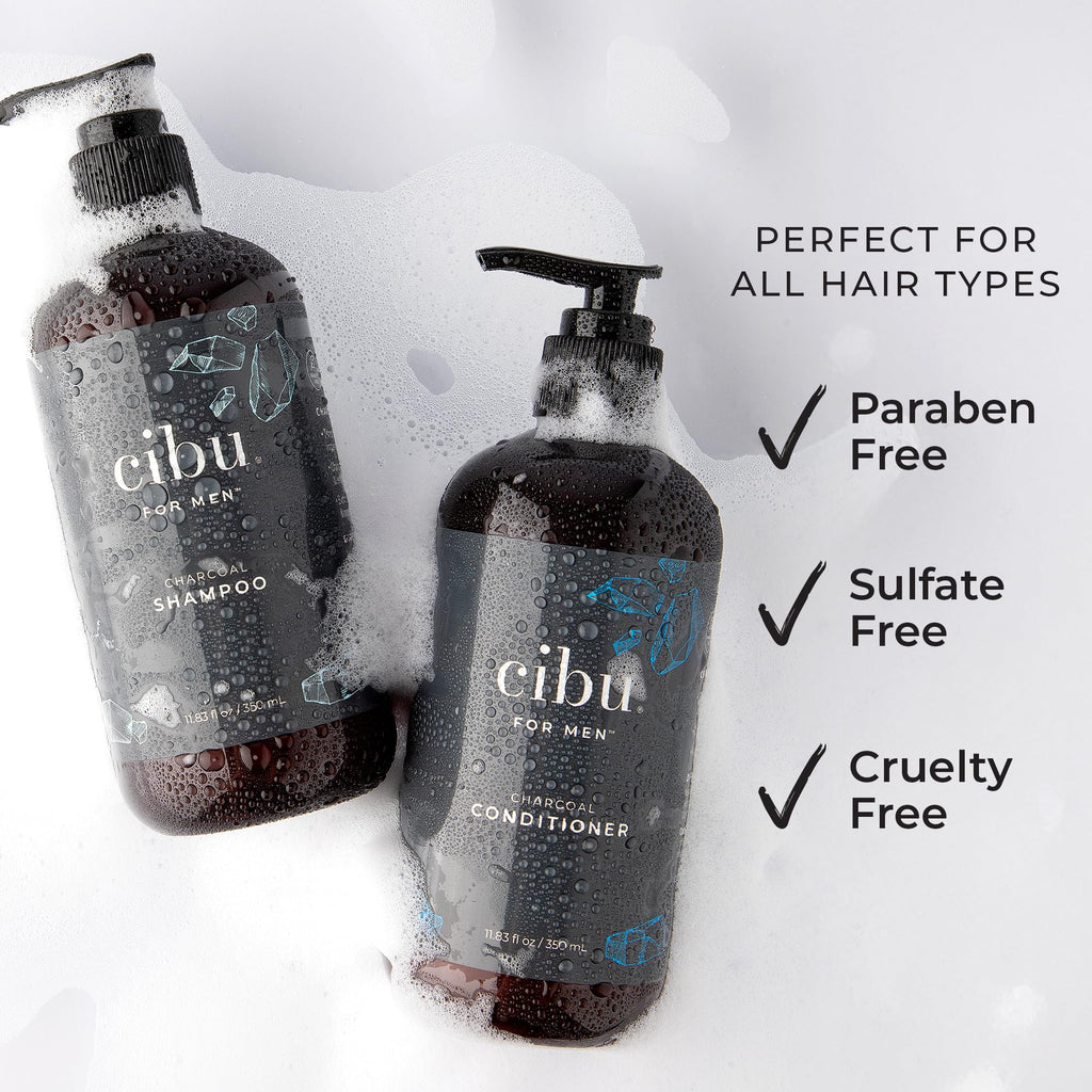 CIBU for Men Charcoal Shampoo – Deep Clean, Volume & Scalp Refresh – 12oz