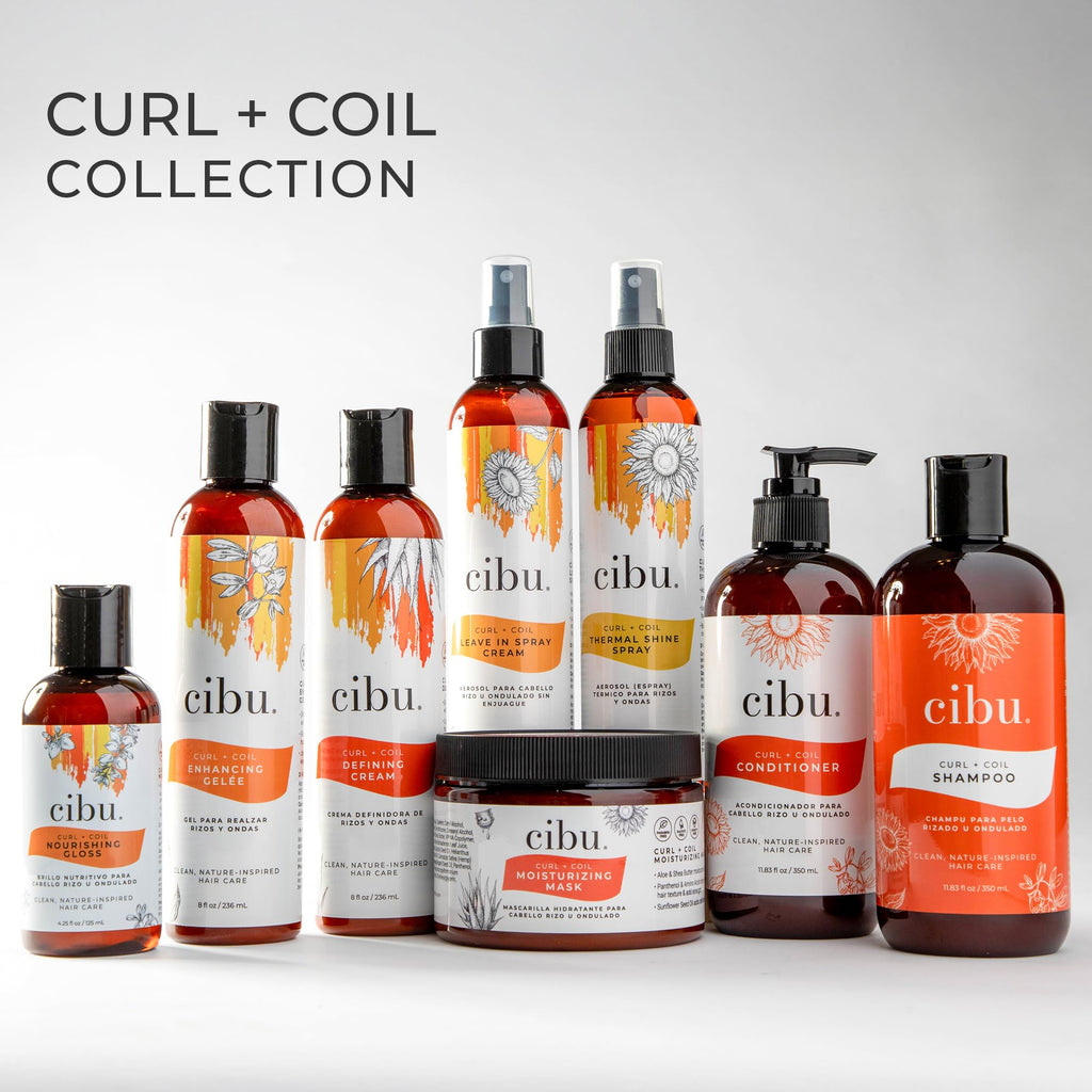 CIBU Curl + Coil Enhancing Gelée – Lightweight Curl Defining Gel for Curly & Wavy Hair (8 oz)