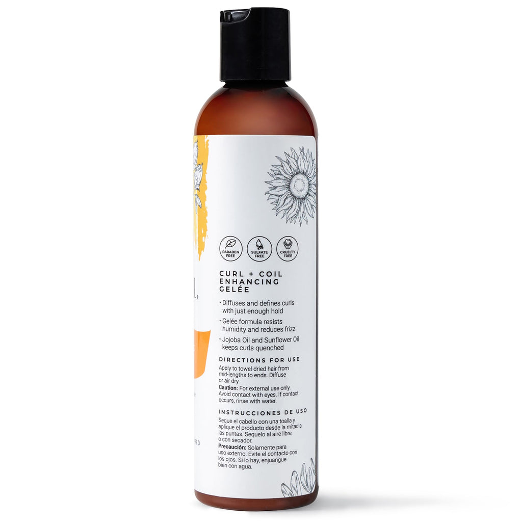 CIBU Curl + Coil Enhancing Gelée – Lightweight Curl Defining Gel for Curly & Wavy Hair (8 oz)