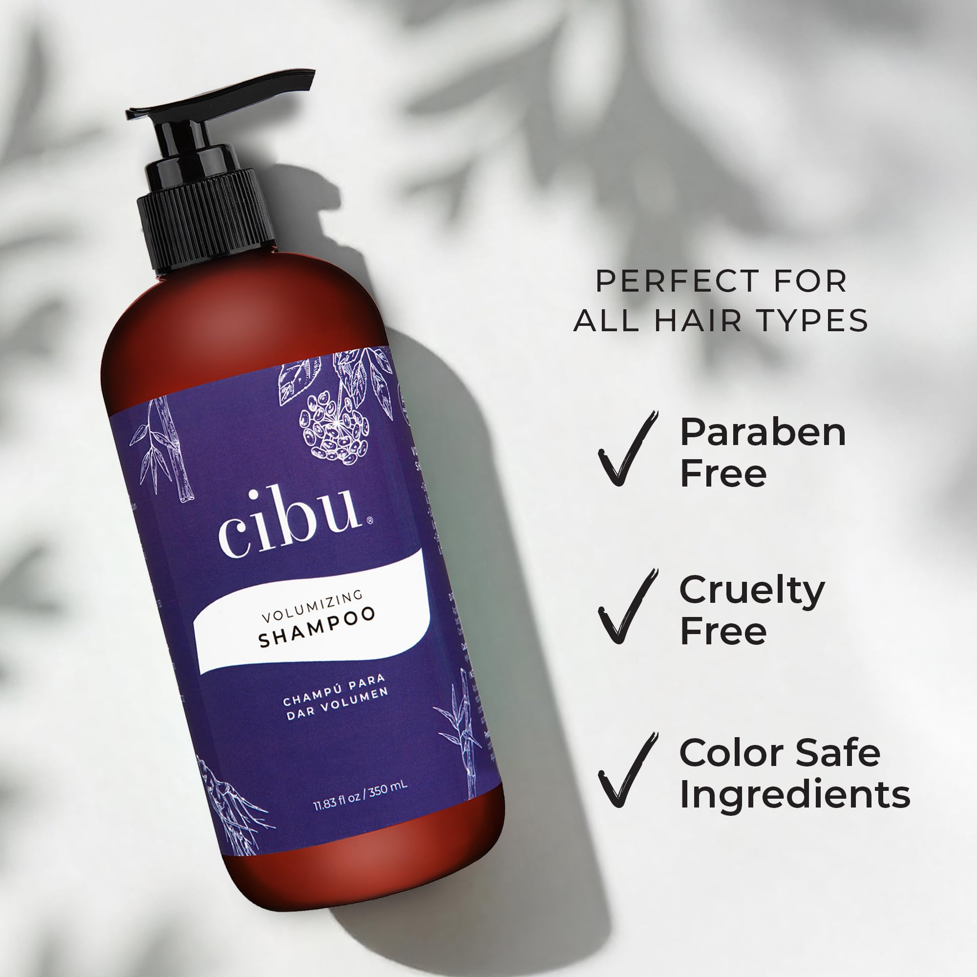 CIBU Volumizing Shampoo for Fine Hair – Hair Thickening & Anti-Breakage, 11.83oz