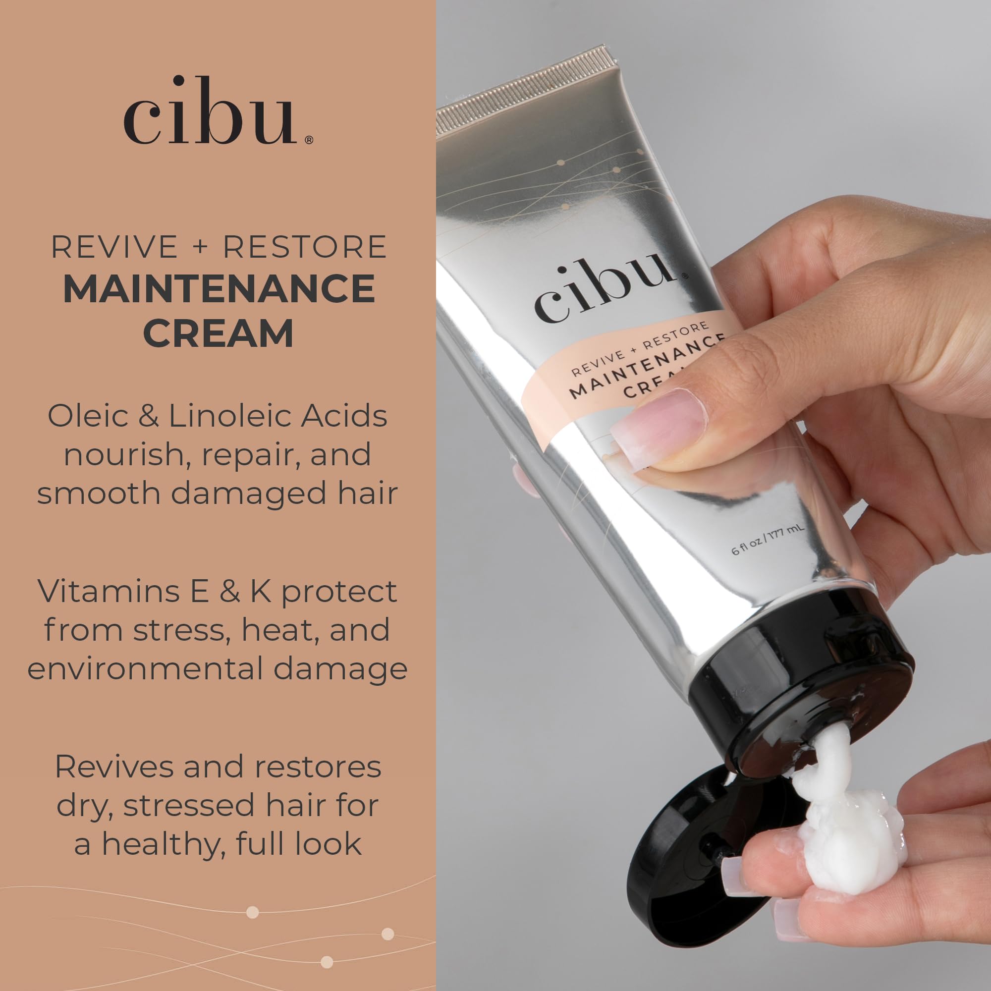 CIBU Revive and Restore Maintenance Cream – Heat Protectant for Hair
