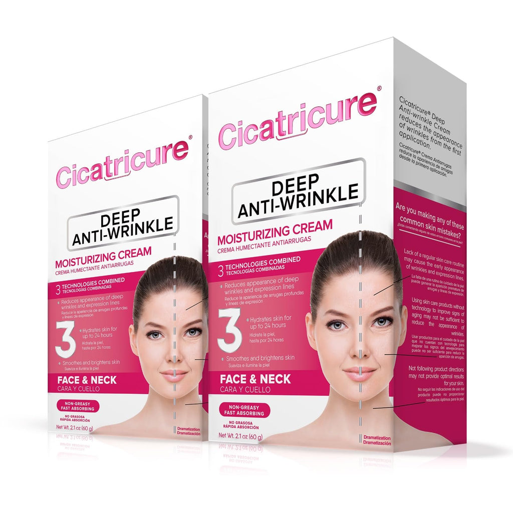 Cicatricure Deep Anti-Wrinkle Face & Neck Cream – 2.1 oz, 2 Pack