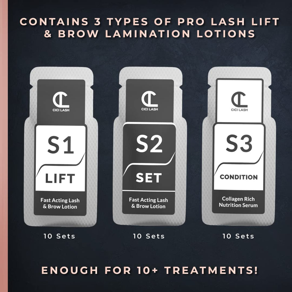 CICI Lash: 10 Sets Lash Lift & Brow Lamination Lotions for Professionals | Instant Perming & Salon-Grade Results