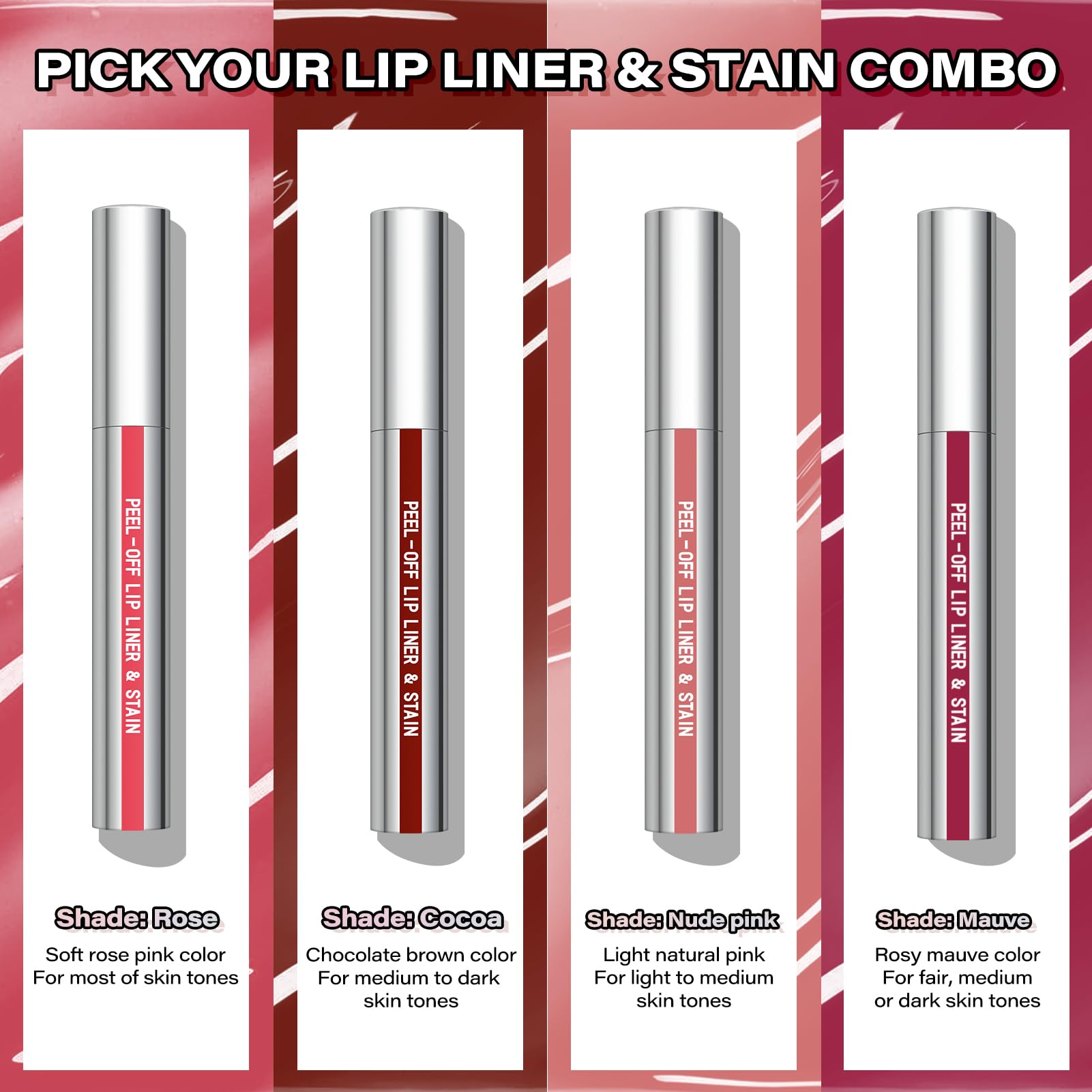 Cilrofelr Peel Off Lip Liner Stain – Long Wear Matte Lip Liner in Nude Pink