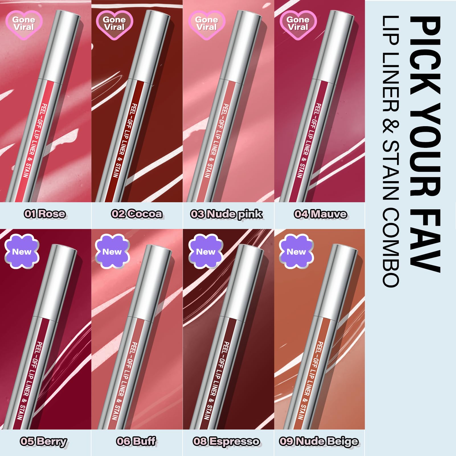 Cilrofelr Peel Off Lip Liner Stain with Tweezer - Long-Wear Matte Nude Beige Lip Color