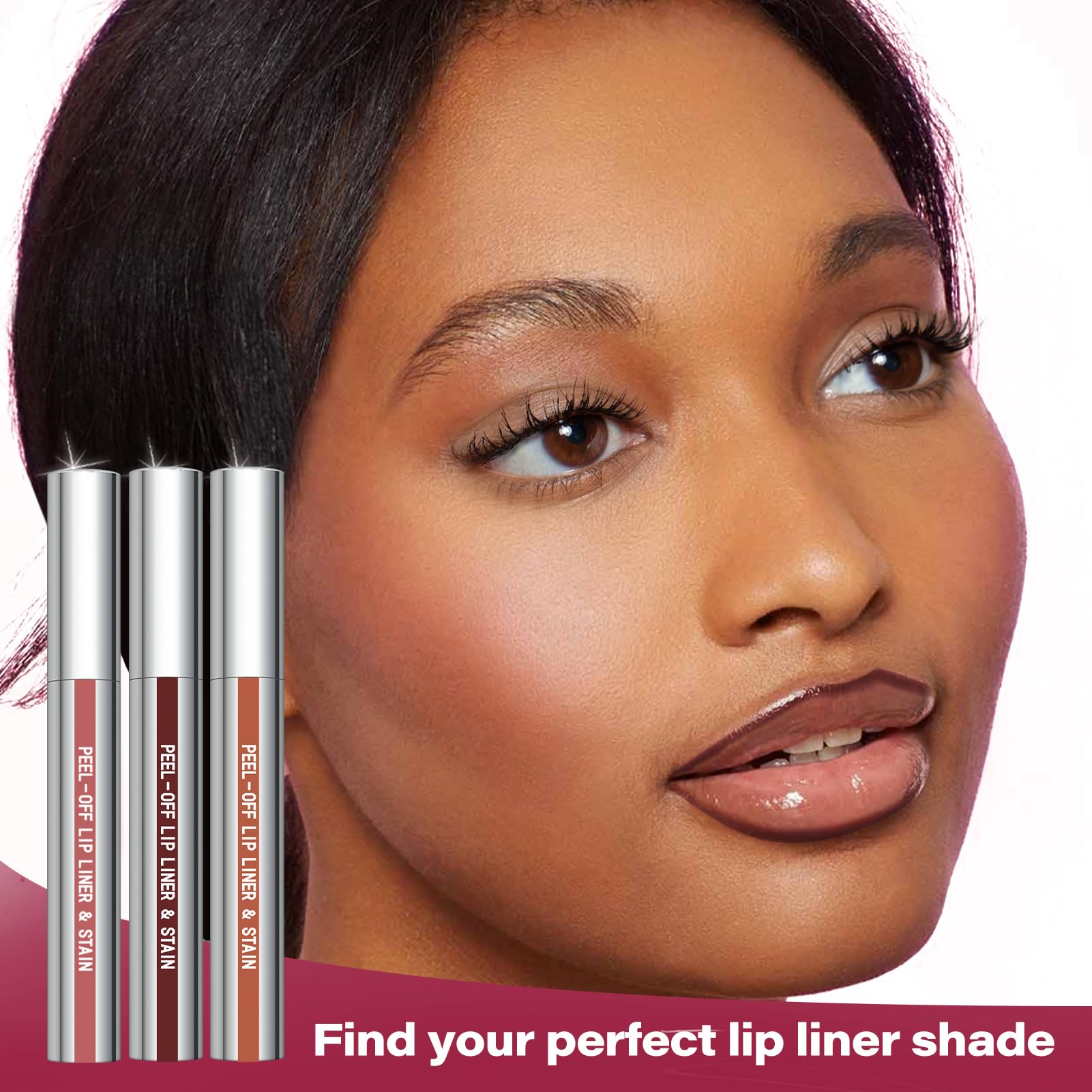 Cilrofelr Peel Off Lip Liner Stain with Tweezer - Long-Wear Matte Nude Beige Lip Color