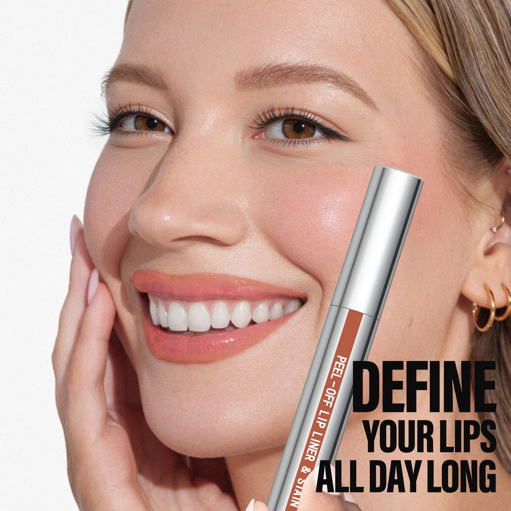 Cilrofelr Peel Off Lip Liner Stain with Tweezer - Long-Wear Matte Nude Beige Lip Color