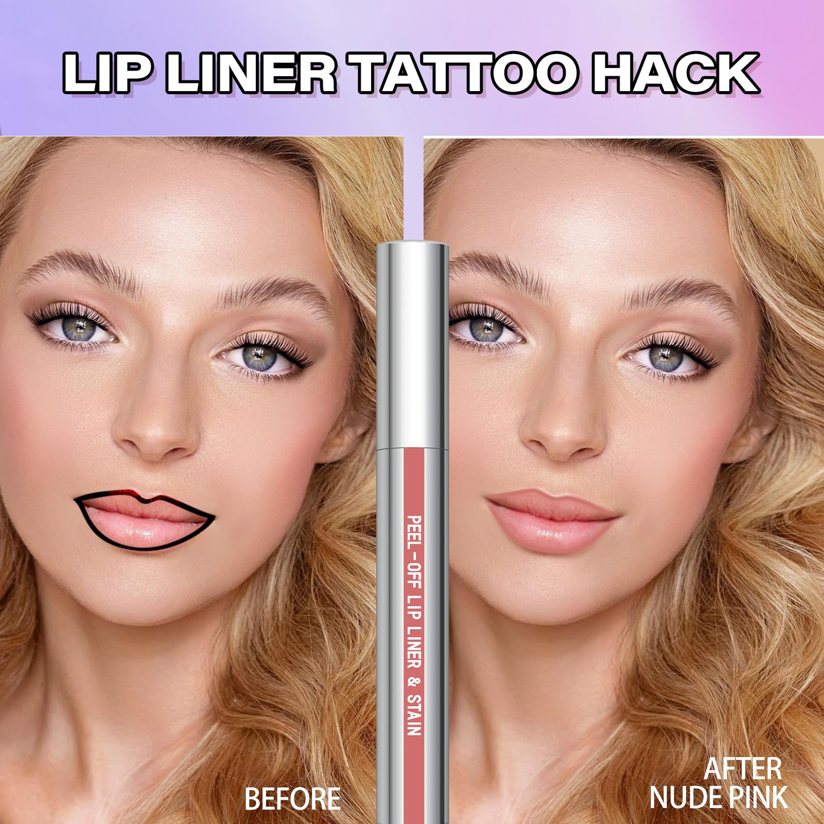 Cilrofelr Peel Off Lip Liner Stain – Long Wear Matte Lip Liner in Nude Pink