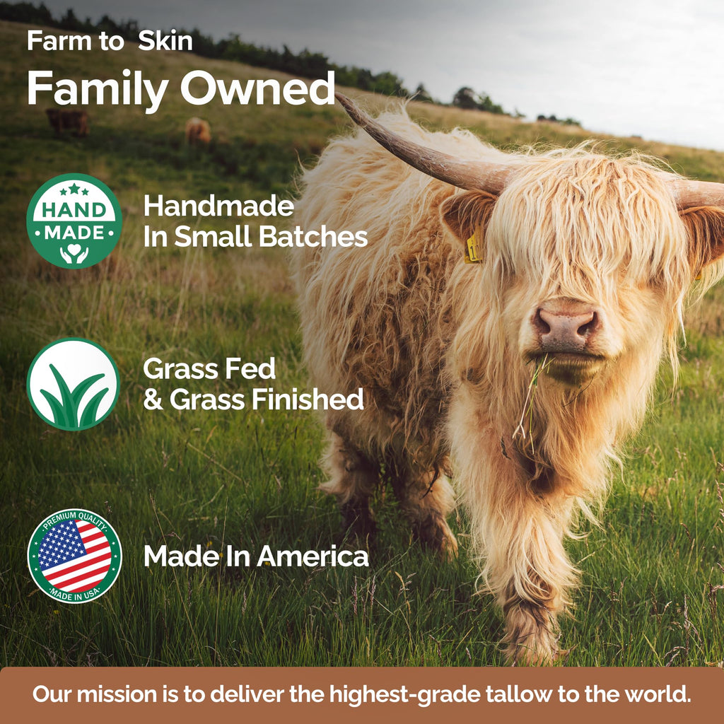 Cinder Brands 100% Grass-Fed Suet Beef Tallow & Manuka Honey Balm – Natural Moisturizer for Face & Body