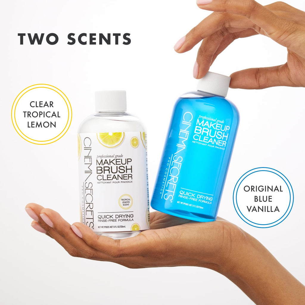 Cinema Secrets Original Blue Vanilla Brush Cleaner Kit – Quick-Dry, Rinse-Free, 8 oz
