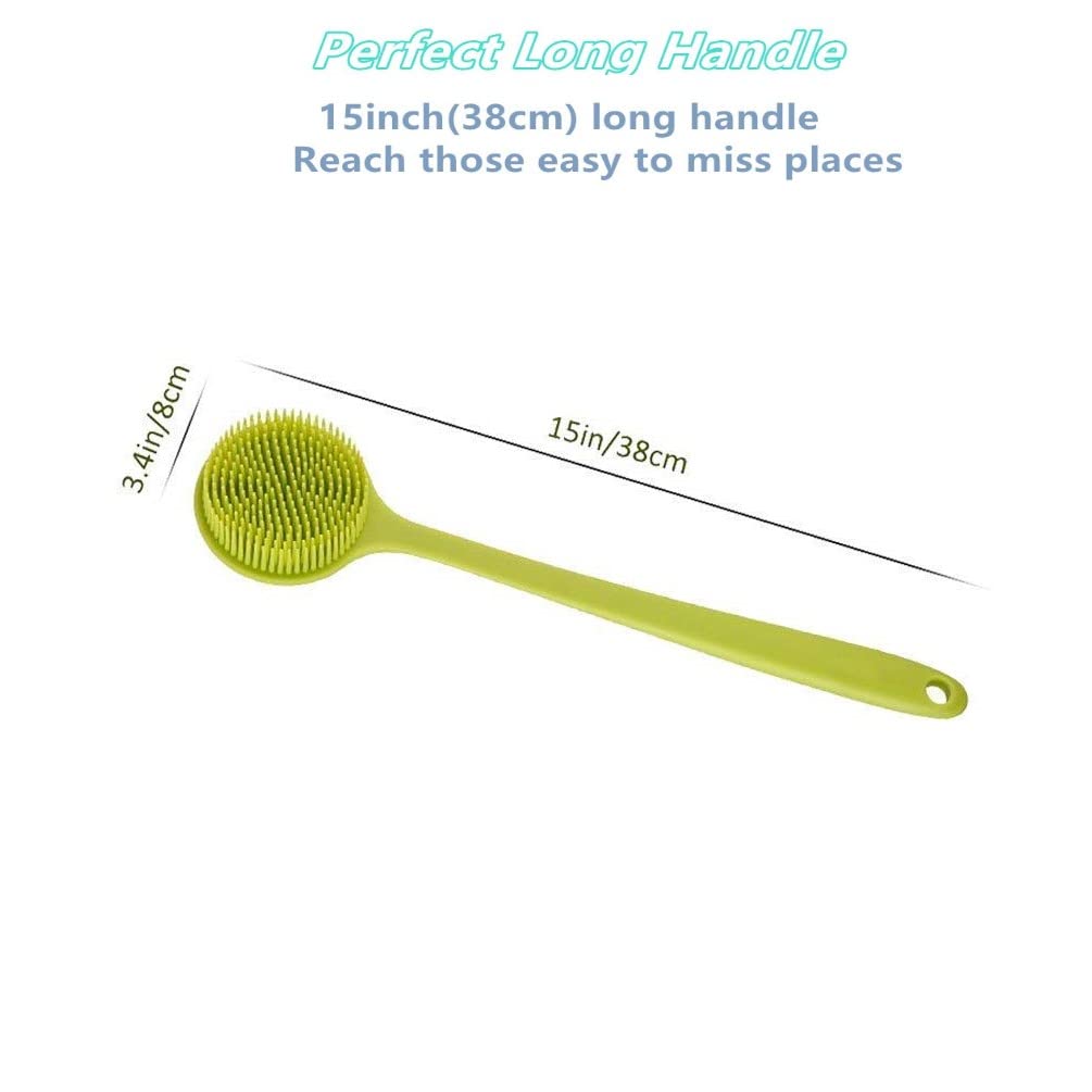 Cinlitek Silicone Body Scrubber – Long-Handle Back Scrubber for Shower
