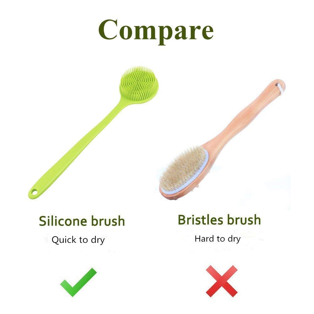 Cinlitek Silicone Body Scrubber – Long-Handle Back Scrubber for Shower