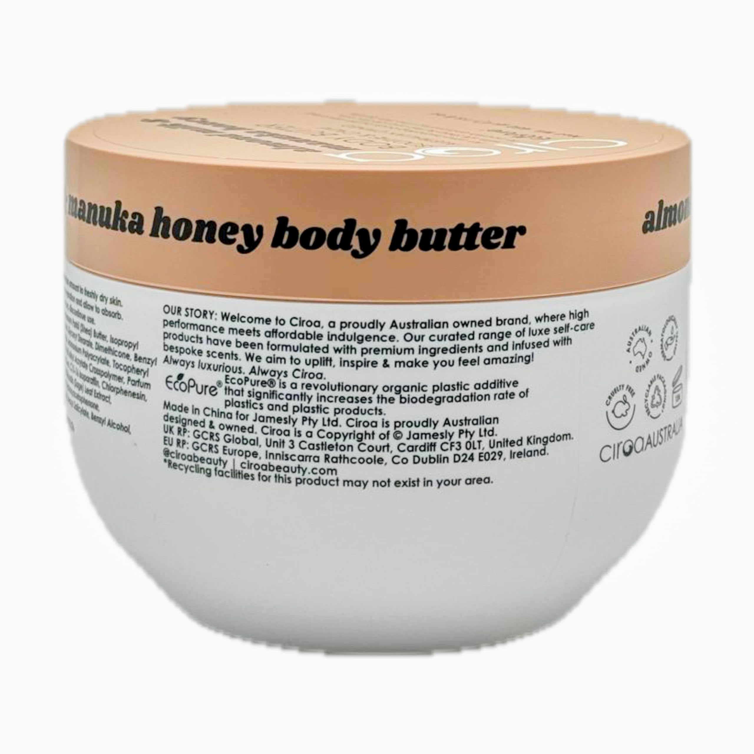 Ciroa Almond Milk & Manuka Honey Body Butter – Soothe & Calm (15.8 oz)
