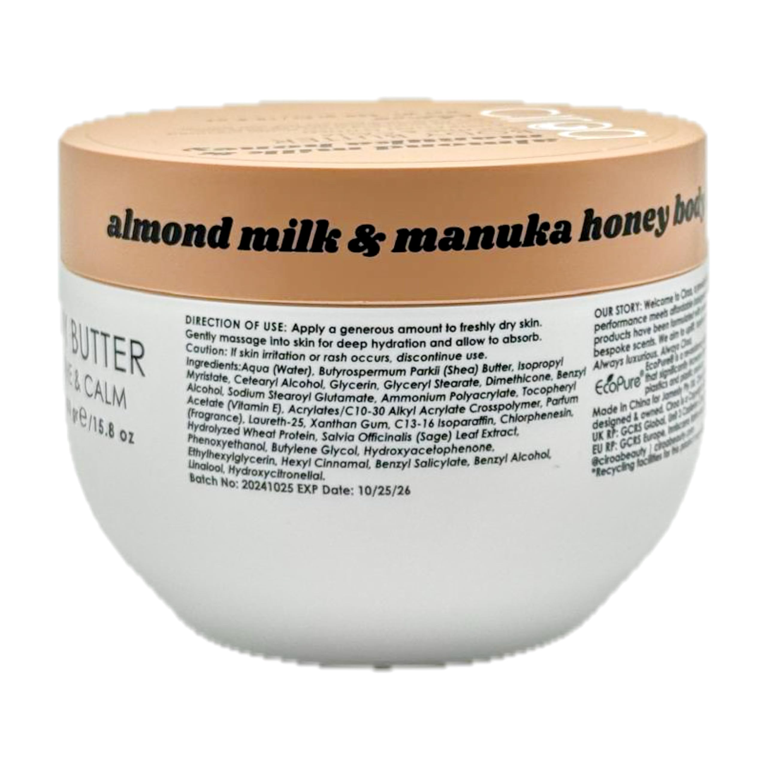 Ciroa Almond Milk & Manuka Honey Body Butter – Soothe & Calm (15.8 oz)