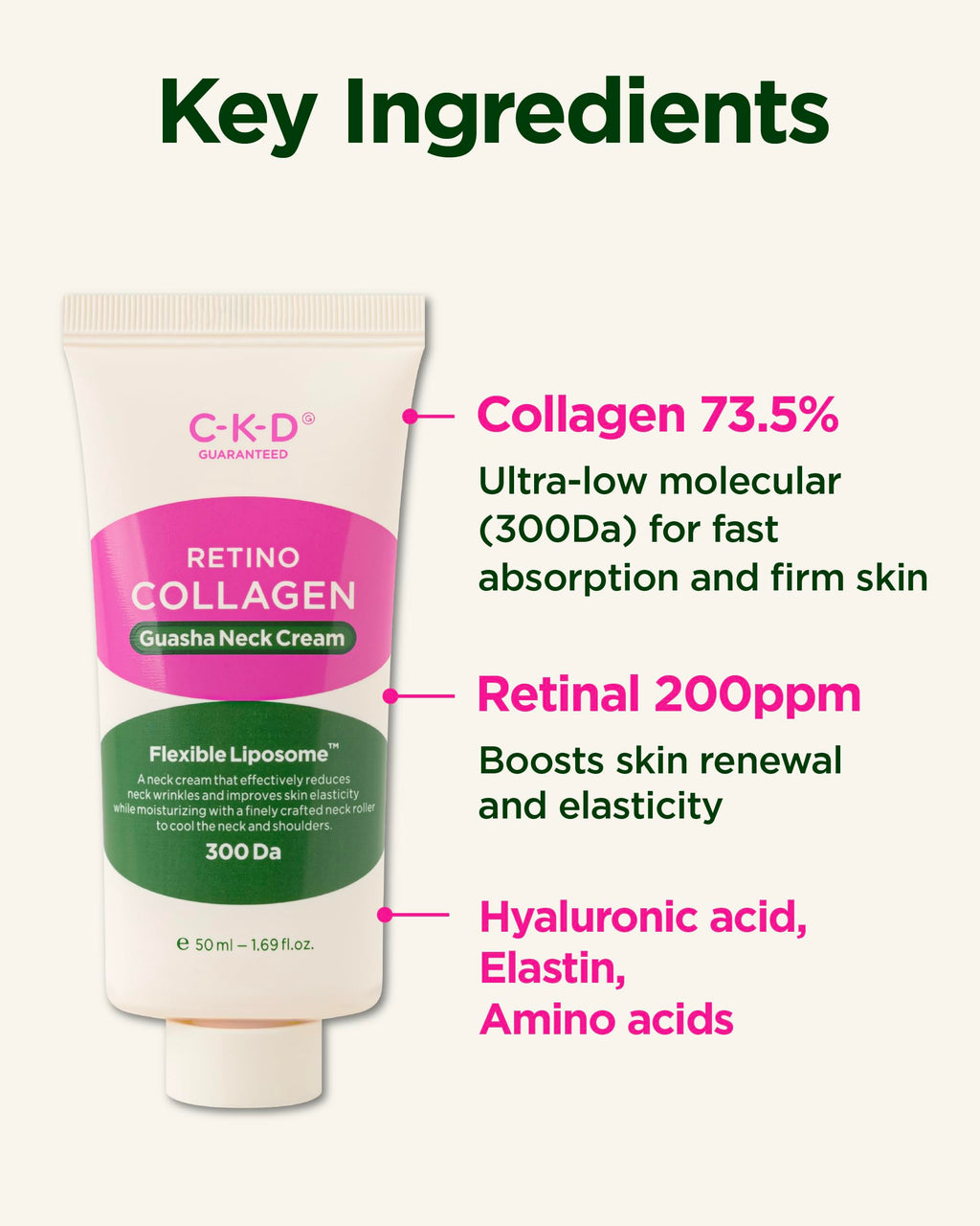 CKD Guaranteed Retino Collagen Gua Sha Neck Cream [Refill] – Firming, Lifting & Wrinkle Reduction