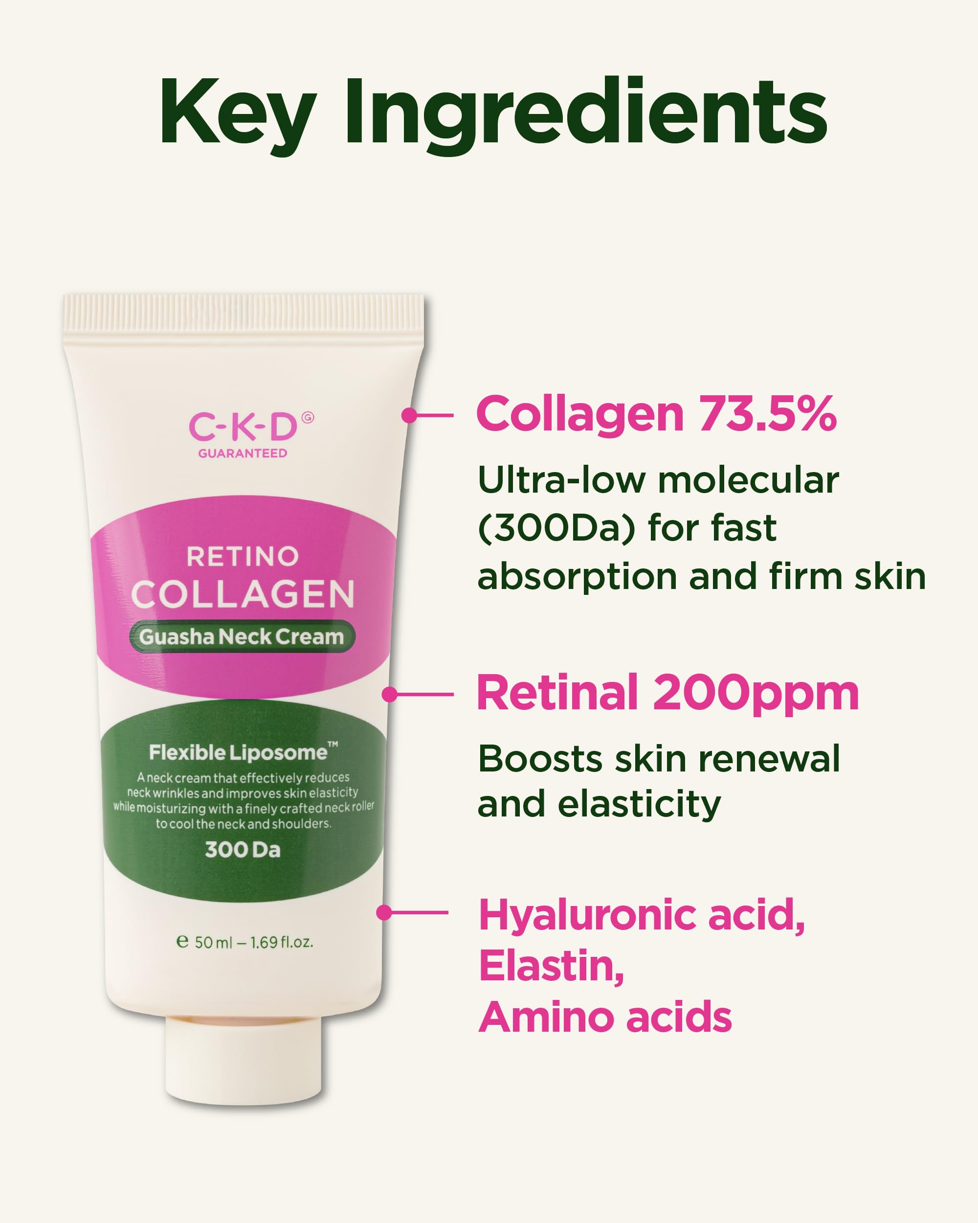 CKD Guaranteed Retino Collagen Gua Sha Neck Cream [Refill] – Firming, Lifting & Wrinkle Reduction