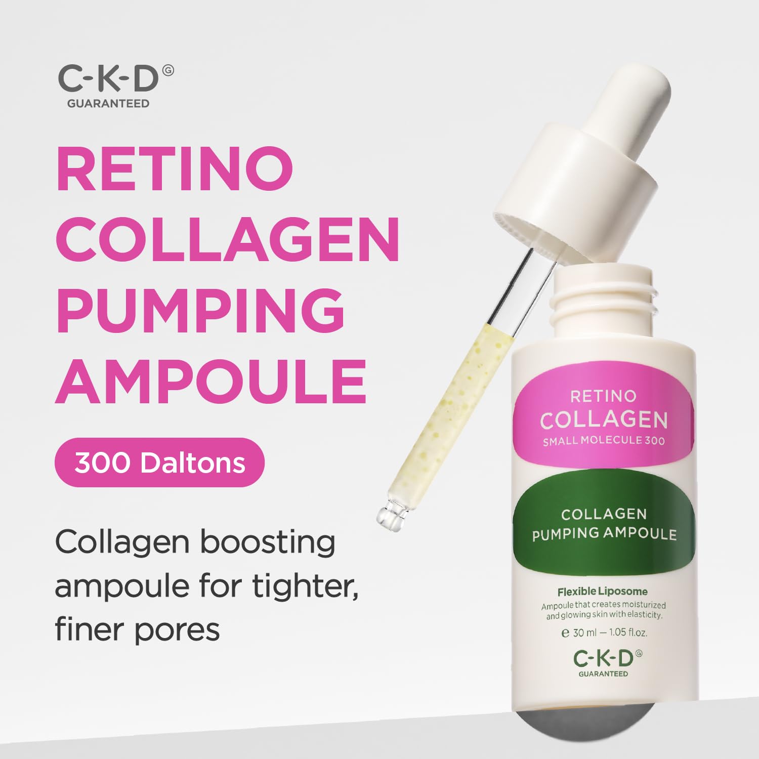 CKD Guaranteed Retino Collagen Pumping Ampoule – Firming & Pore-Refining Serum for Skin Elasticity | 1.01 fl oz