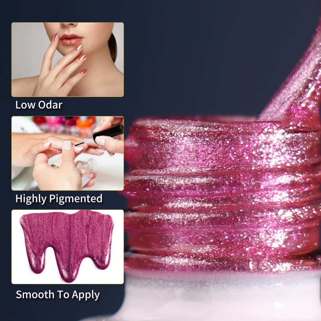 Clara Colors Cat Eye Gel Nail Polish Set – 12 Colors Magnetic Holographic Galaxy Series with 2 Magnets