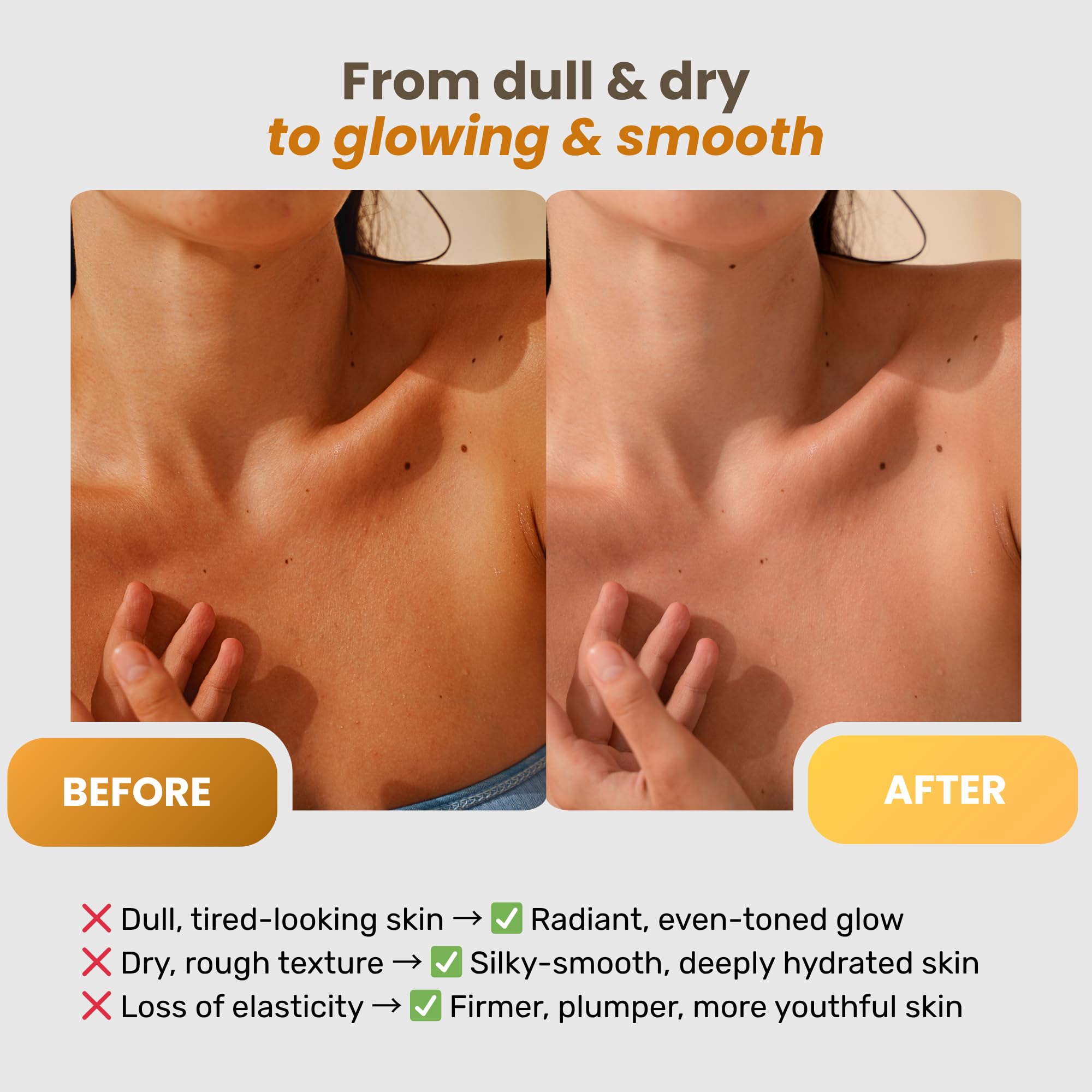 Clarimond Vitamin C Body Cream w/ Hyaluronic Acid & Collagen Peptides | Hydrating, Non-Greasy