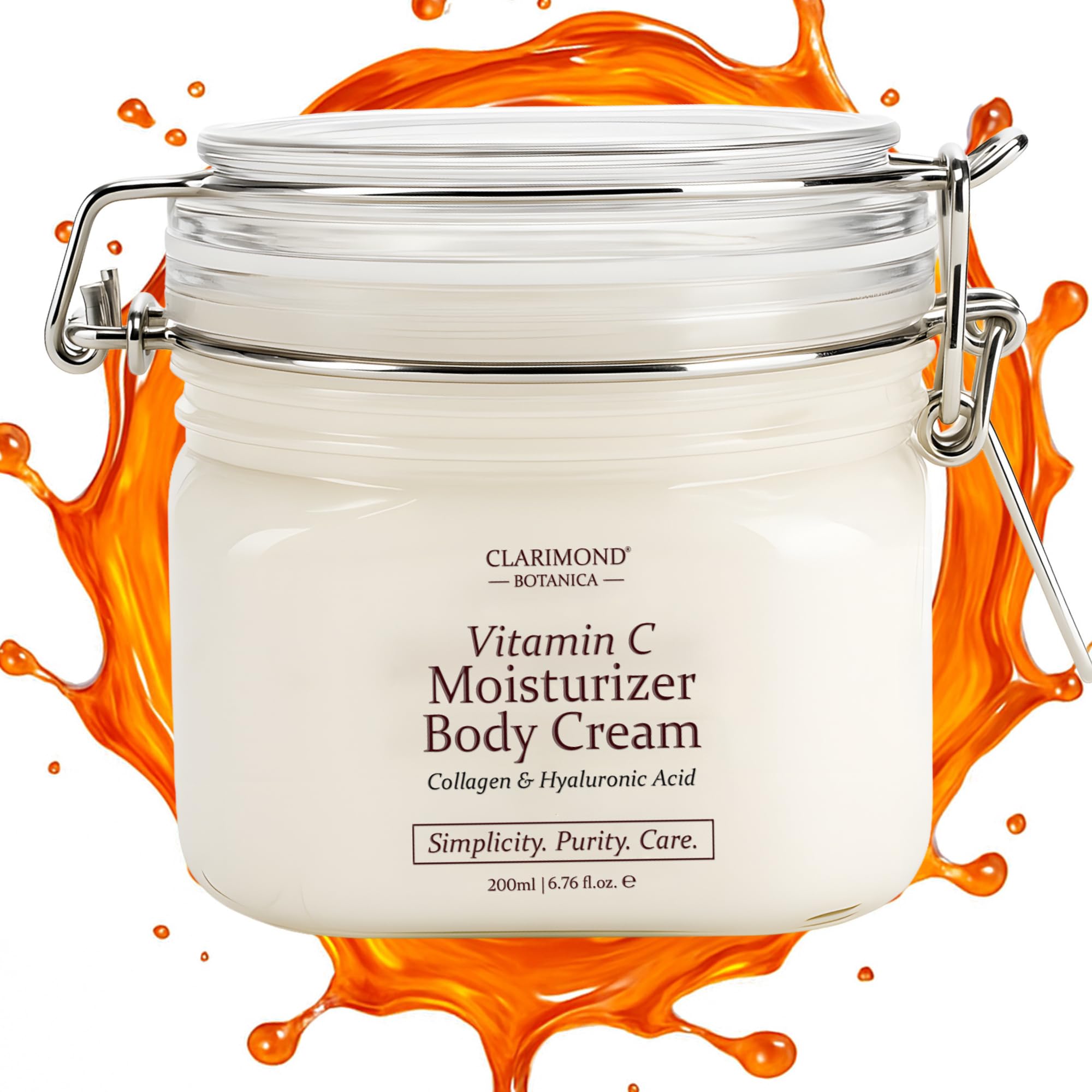 Clarimond Vitamin C Body Cream w/ Hyaluronic Acid & Collagen Peptides | Hydrating, Non-Greasy