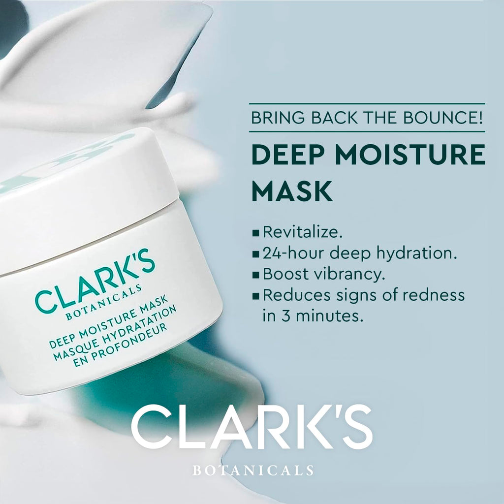 Clark's Botanicals Deep Moisture Mask – 2-in-1 Hydration & Invisible Mask for All Skin Types (1.7 fl oz)