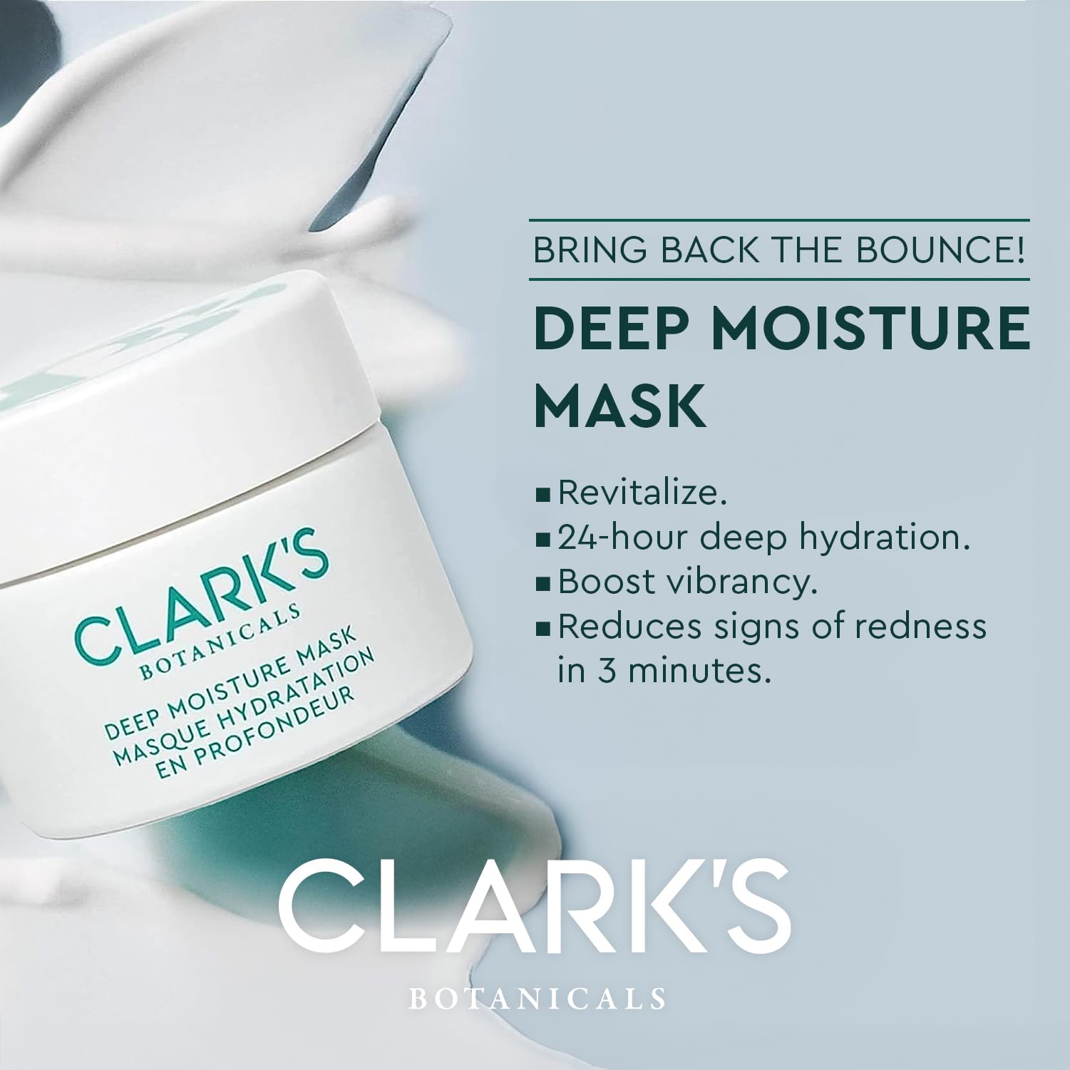 Clark's Botanicals Deep Moisture Mask – 2-in-1 Hydration & Invisible Mask for All Skin Types (1.7 fl oz)