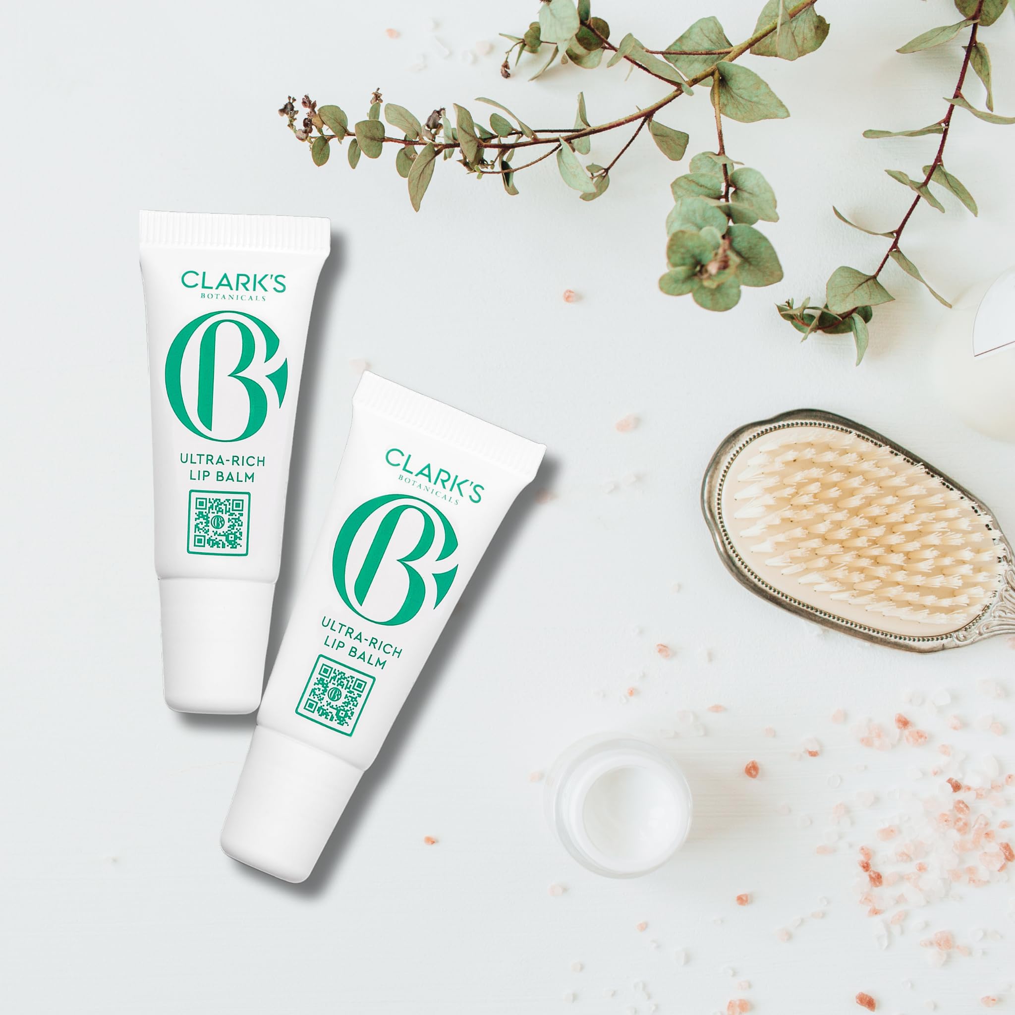 Clark's Botanicals Mini Ultra Rich Lip Balm | Plumping Moisturizer with Collagen, Shea, Mango & Avocado Butter + Vitamin E | 0.14 fl oz (Pack of 2)