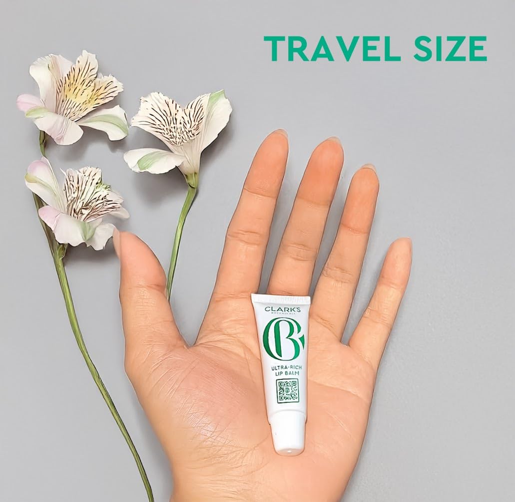 Clark's Botanicals Mini Ultra Rich Lip Balm | Plumping Moisturizer with Collagen, Shea, Mango & Avocado Butter + Vitamin E | 0.14 fl oz (Pack of 2)