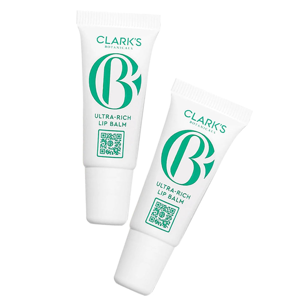 Clark's Botanicals Mini Ultra Rich Lip Balm | Plumping Moisturizer with Collagen, Shea, Mango & Avocado Butter + Vitamin E | 0.14 fl oz (Pack of 2)