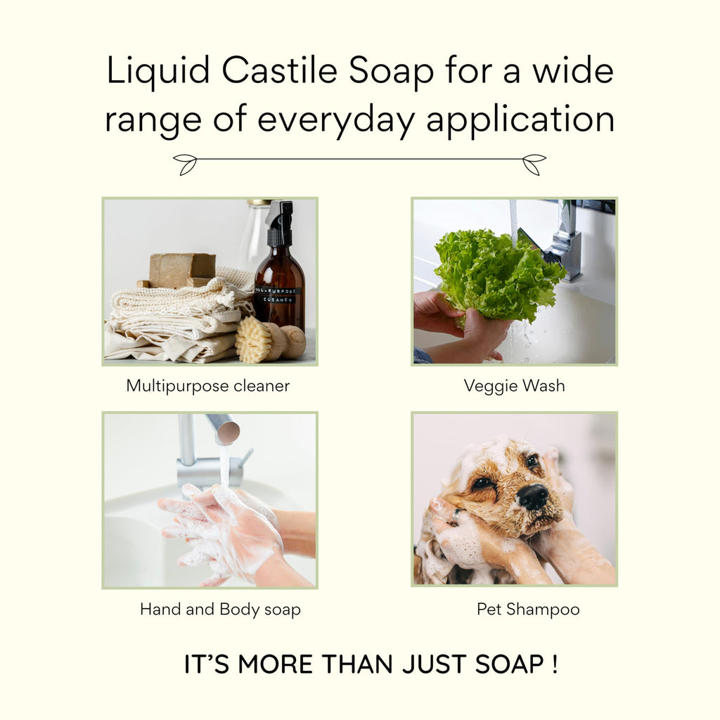 Claya Liquid Castile Soap – Organic Oils, Palm-Free, Unscented (16 oz)