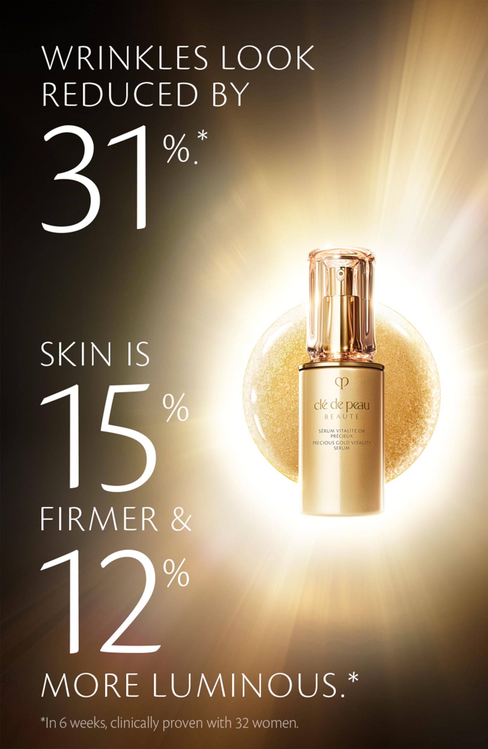 Clé de Peau Beauté Precious Gold Vitality Serum 1.3 Fl Oz | Radiance & Skin Intelligence