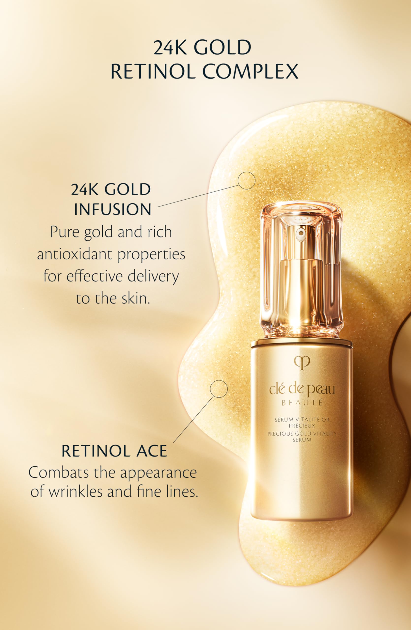 Clé de Peau Beauté Precious Gold Vitality Serum 1.3 Fl Oz | Radiance & Skin Intelligence