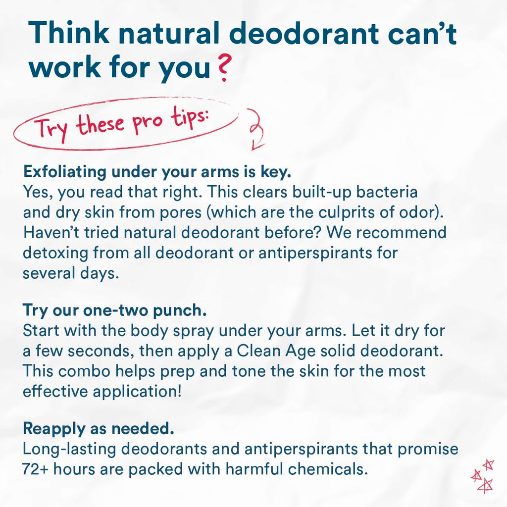 Clean Age Aluminum Free Deodorant & Body Spray - Sandalwood for Teens (4oz)