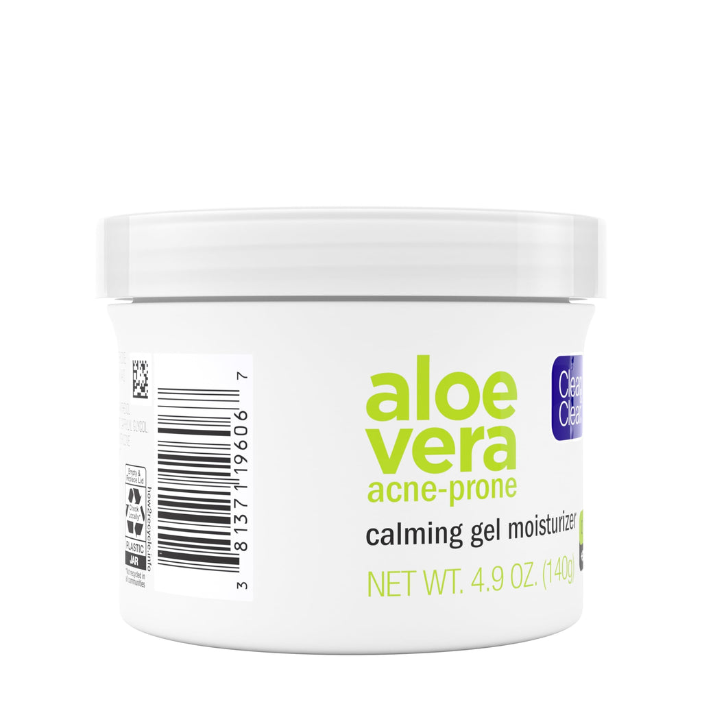 Clean & Clear Aloe Vera Calming Gel Facial Moisturizer for Acne-Prone & Sensitive Skin – Oil-Free, 4.9 oz