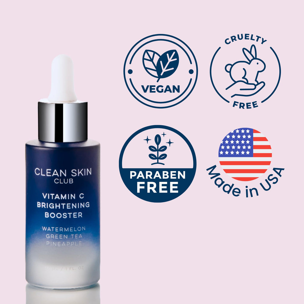 Clean Skin Club Vitamin C Serum & Brightening Booster – Brighten, Protect & Hydrate