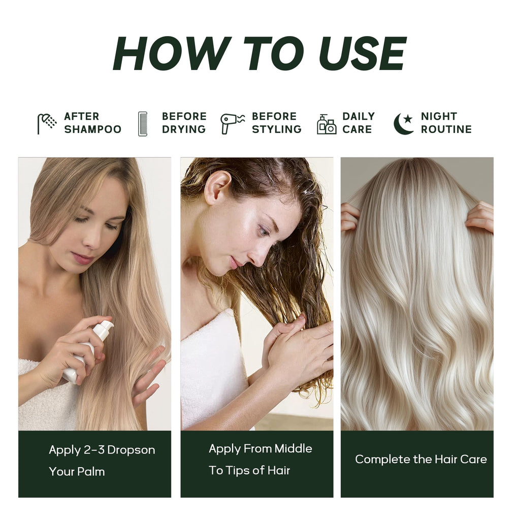 CLEANFULL Botanical Hair Oil – Lightweight Leave-In Serum with Heat Protection & Frizz Control