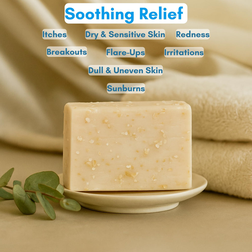 Cleanse Soap Company Oatmeal Bar for Itchy Skin & Eczema – Fragrance-Free Goat Milk & Honey Soap