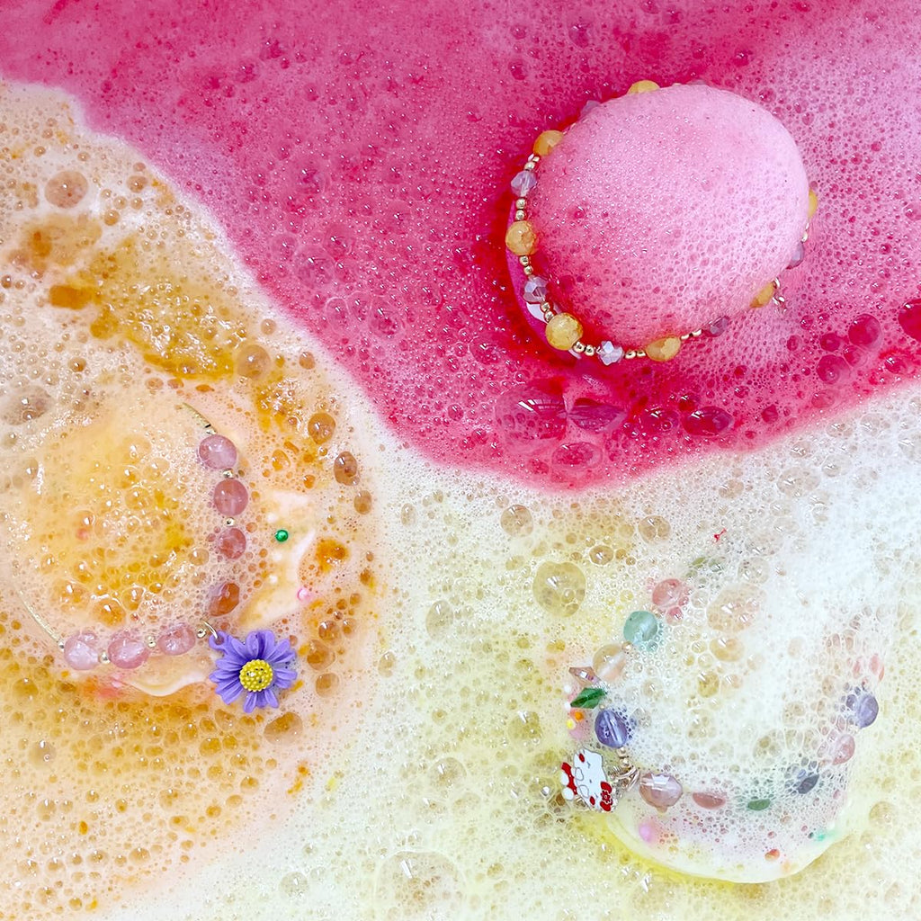 Clear and Fresh Donut Bath Bombs for Kids – Safe, Fragrant Bath Bombs with Bracelet Inside