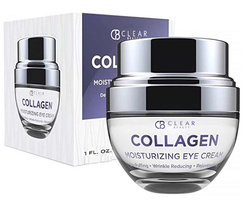 Clear Beauty Collagen Eye Cream - Hydration, Plumping & Dark Circle Reduction - Korean Skincare for All Skin Types - 1.01 Fl Oz