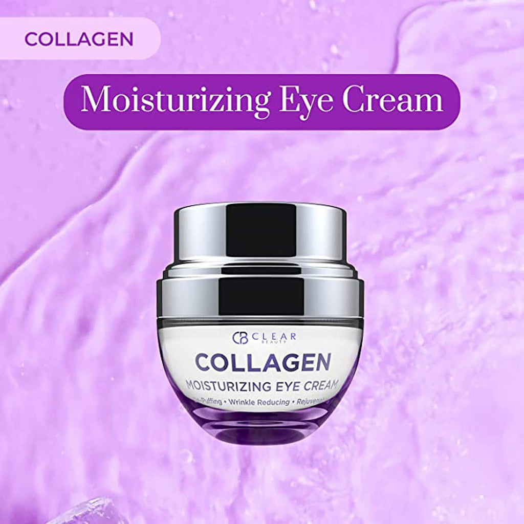 Clear Beauty Collagen Eye Cream - Hydration, Plumping & Dark Circle Reduction - Korean Skincare for All Skin Types - 1.01 Fl Oz