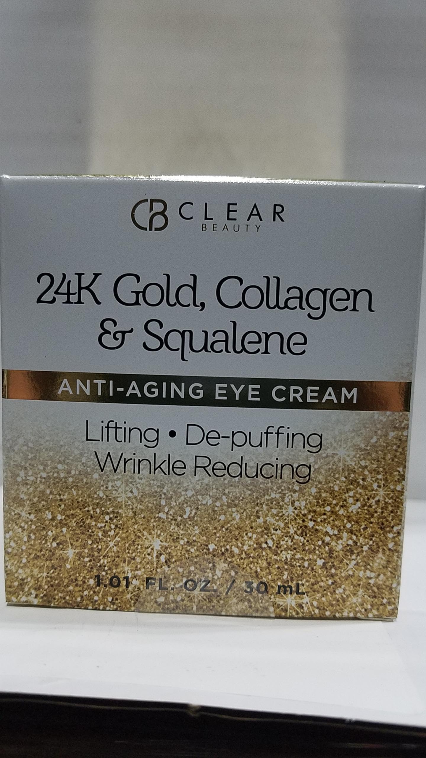 Clear Beauty 24k Gold & Collagen Under Eye Cream – Hydrating, Firming & Anti-Aging | Dermatologist Tested, Clean Beauty