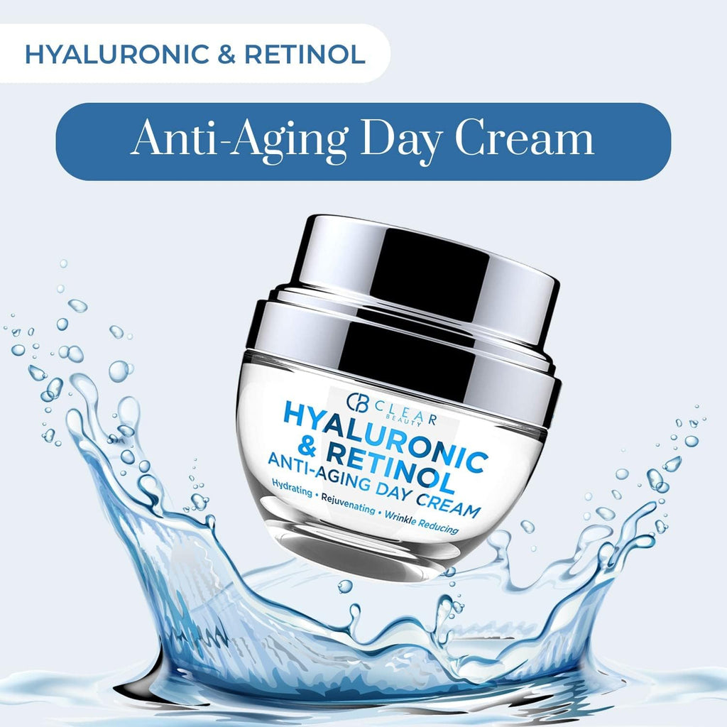 Clear Beauty Hyaluronic & Retinol Face Moisturizer – Hydrating Day Cream for Dry & Mature Skin