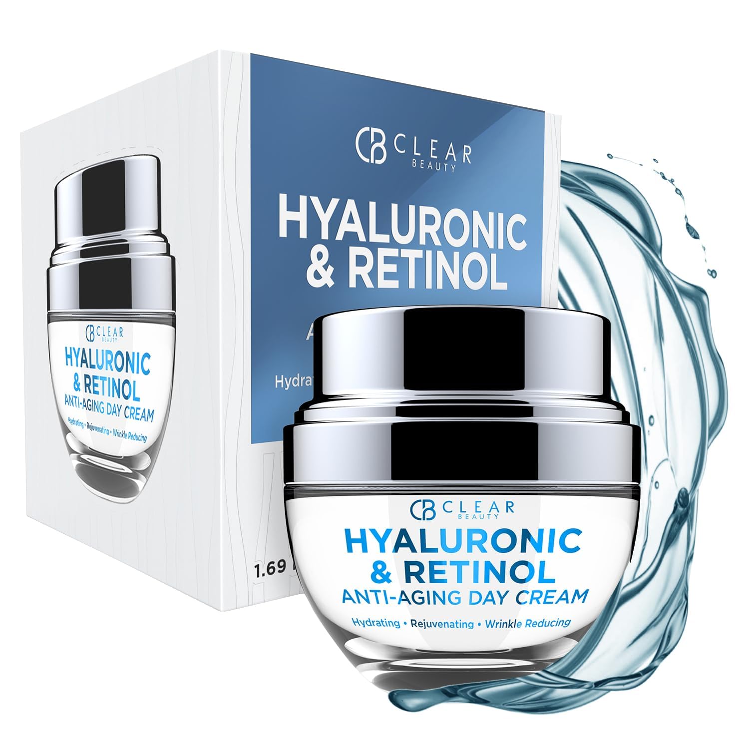 Clear Beauty Hyaluronic & Retinol Face Moisturizer – Hydrating Day Cream for Dry & Mature Skin
