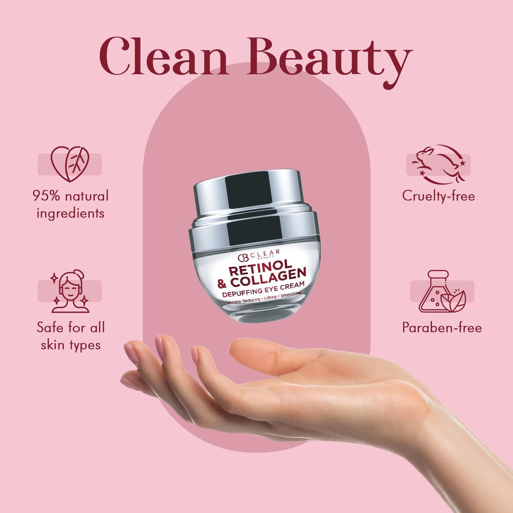 Clear Beauty Retinol Eye Cream with Collagen – Anti-Aging, Hydration & Puffiness Reduction
